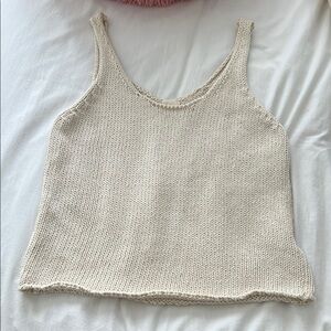 Cream Knit Tank Top
